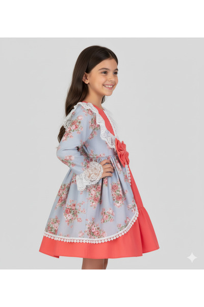 MQ Girls' Spanish style dress with a wide cut