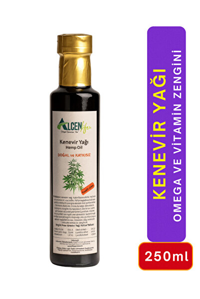 ALCEN LİFE Kenevir Yağı 250 mL Doğal Soğuk Sıkım Organik Omega Zengin Saç Besleyici Cilt Bakım Onarım Hediye