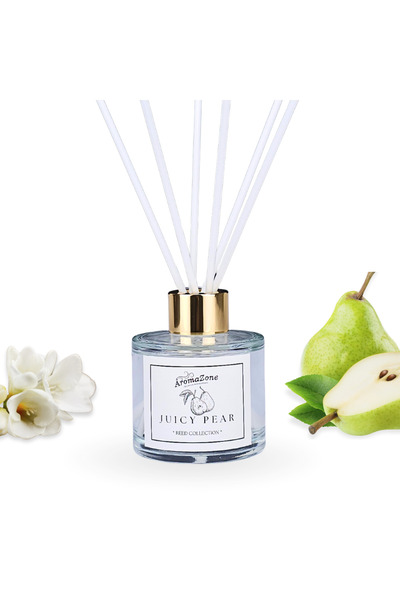 AromaZone Odorizant cu bețișoare JUICY PEAR, Handmade – 120g, aromă de lungă ...
