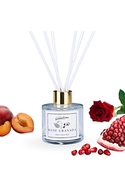 AromaZone Odorizant cu bețișoare ROSE GRANADA, Handmade – 120g, aromă de lung...