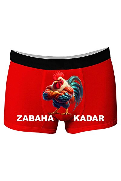 Onudabunuda Baskılı Erkek Boxer (Zabaha-Kadar Kırmızı)