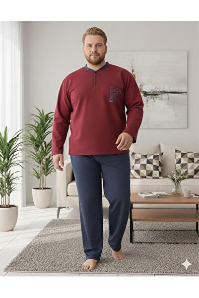 Sude HOMEWEAR Ανδρικό Σετ Πιτζάμες Δύο Κλωστών Plus Size
