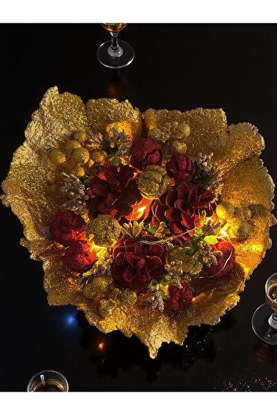 Bukiro زينة طاولة عيد الميلاد، زخرفة طاولة مخروطية ملونة، زخرفة طاولة عيد الميلاد، كوكينا 25 × 13 سم