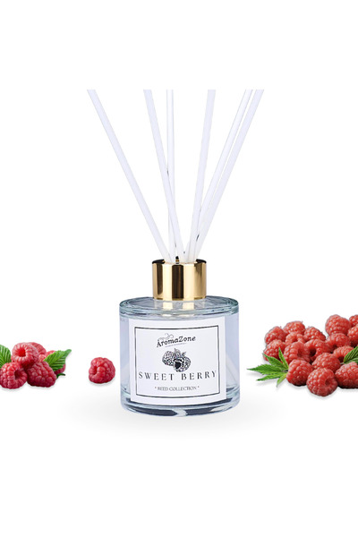 AromaZone Odorizant cu bețișoare SWEET BERRY, Handmade – 120g, aromă de lungă...