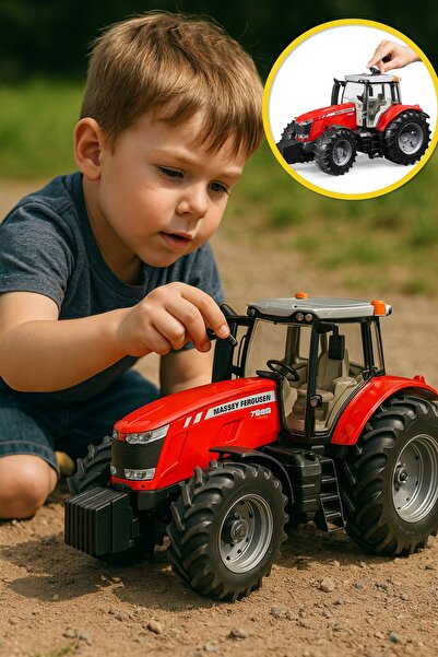 TOYFEST Açılan Kapılı Direksiyonlu Bruder Massey Ferguson 7600 Traktör Oyunca...