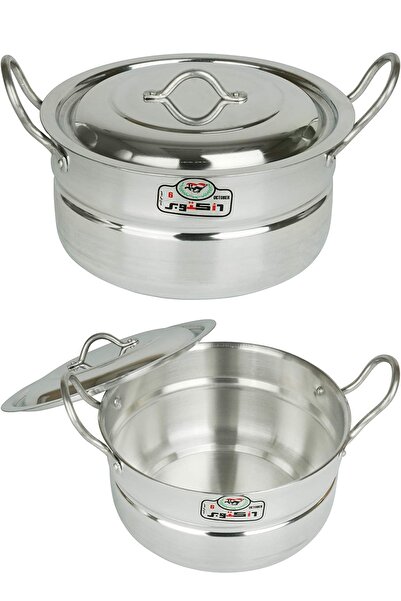 october Set of 4 large aluminum pots with two handles, 6th of October brand, sizes 24 cm, 26 cm, 28 cm