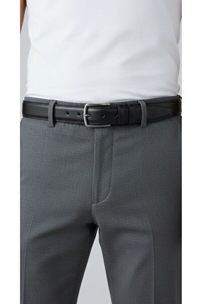 Kemerix Men's Black Leather Belt