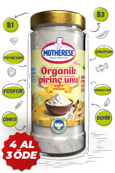 Motherese Organik Pirinç Unu 320gr - Organik Bebek Pirinç Unu 320gr - Pirinç ...