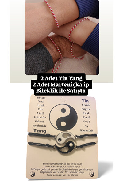 MODA 10 2 Adet Yin Yang Bileklik, 2 adet Çift Bilekliği, Arkadaş Bilekliği ma...