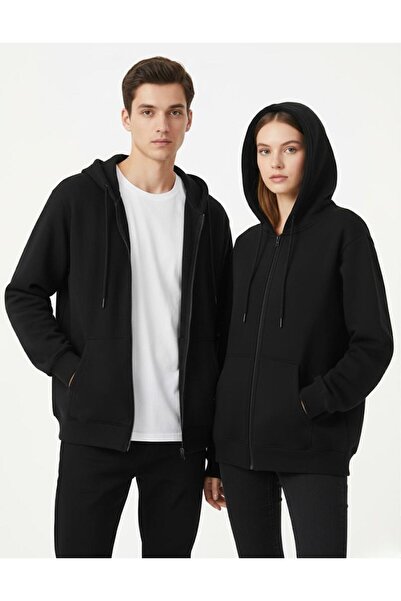 assef Unisex 2-pack Μαύρο μπουφάν με κουκούλα Ζακέτα σχολικό μπουφάν