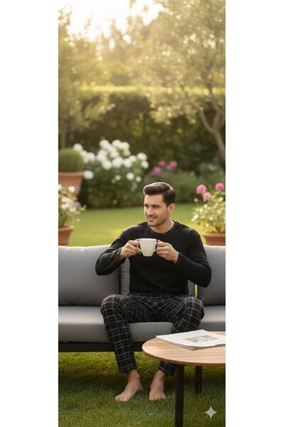 Sude HOMEWEAR Ανδρικό σετ πιτζάμες με μακριά μανίκια
