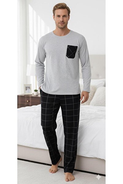 Sude HOMEWEAR Men's Long Sleeve Pajama Set
