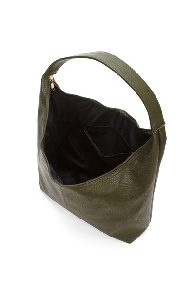 Adelina Bags Geantă de umăr și tote mare, verde kaki, cu textura moale pentru femei