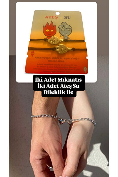 MODA 10 2'li Mıknatıs Kalp Sevgili Arkadaş Çift Bilekliği 2 AdetMarteniçka