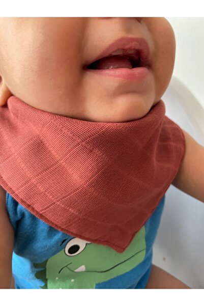 runbaby Cotton Double Layer Muslin Fabric Snap Fastener Baby Drool Bib & Scarf
