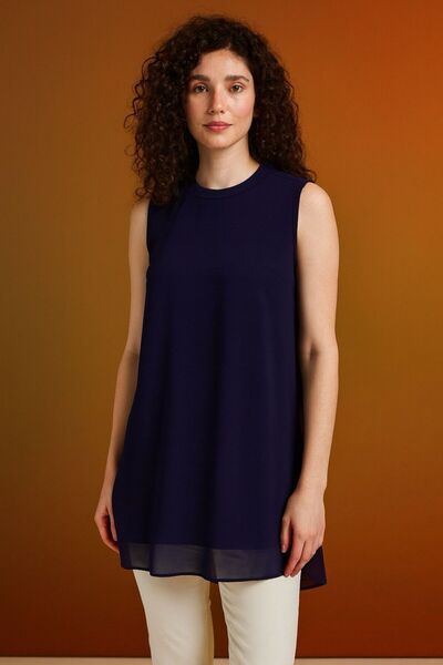 Nisa Luxury Boutique Front and Back Chiffon Detail Tunic