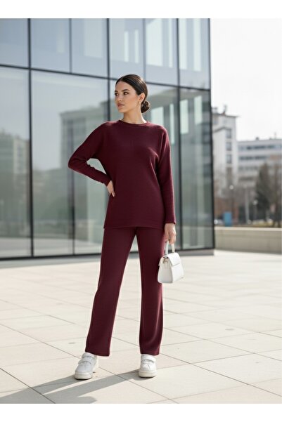 EYLANA Crew Neck Cotton Knitwear Set