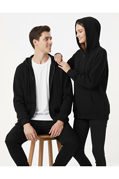 assef Unisex 2-pack Μαύρο μπουφάν με κουκούλα Ζακέτα σχολικό μπουφάν