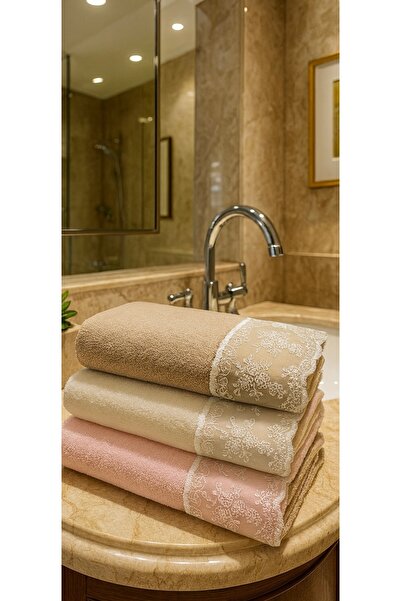 Çeyiz Bahçesi Набір з 3 оксамитових рушників 50&90