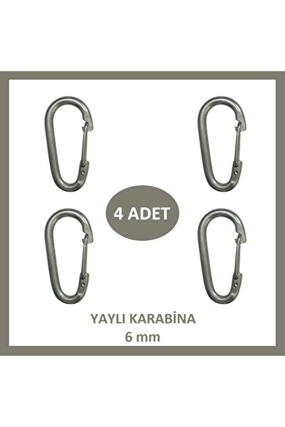 Adilon Karabina, Yaylı, 6 mm, Askı, Çengel, Kanca, Anahtarlık (4 Adet)