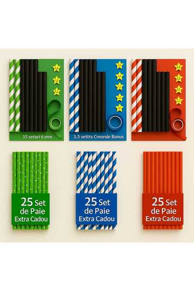 Paper Straws Mega Creative 3D Kit – Complete Set 3 Colors + 75 Bonus Straws
