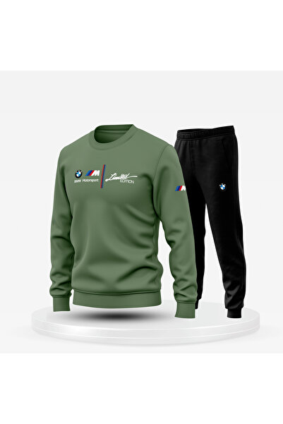 Bulvar Lee Crew Neck Bmw Printed Men's Tracksuit Set / Car