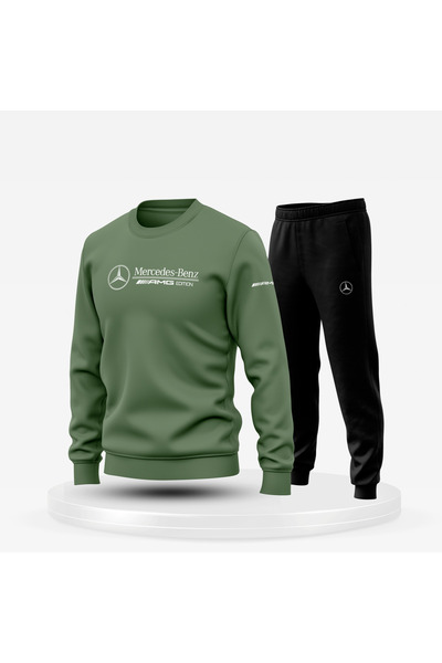 Bulvar Lee Crew Neck m'Ercedes B'Enz Printed Men's Tracksuit Set / Car