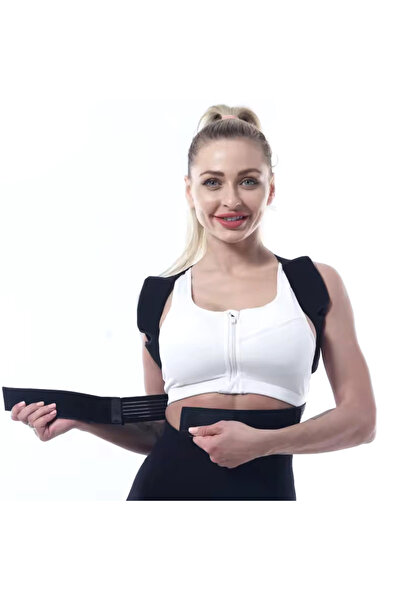 Jetitude Corector de postură ortopedic pentru spate și coloană vertebrală, unisex, negru