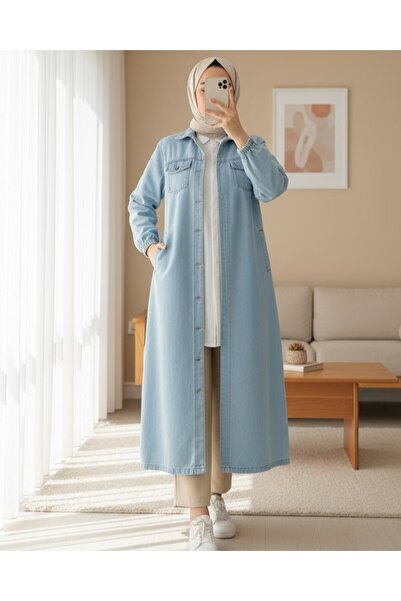 Modamorfo Джинси з гумкою на рукавах і ґудзиками по всій довжині - світло-сині