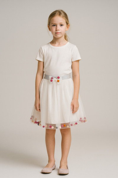 ESİLA KİDS Girl's Skirt Stylish Skirt with Pompoms