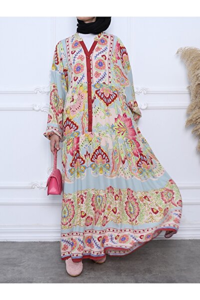 Modamorfo Piece Fabric Water Pattern Patch Dress -Pink