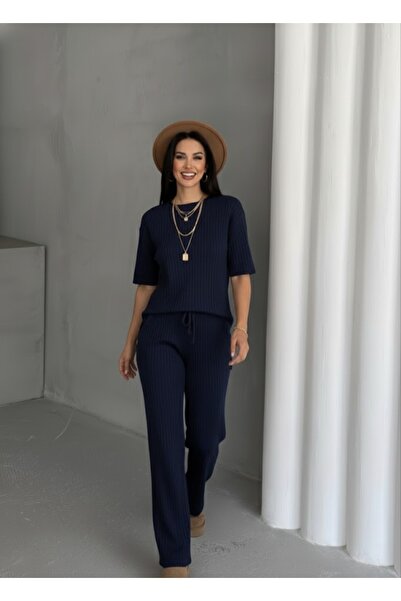 salome butik طقم مكون من قطعتين من التريكو المنسوج