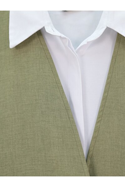 Modamorfo Kimono Suit with Front Tie Trousers - Khaki