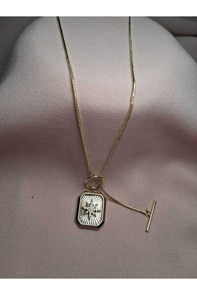 TwinRoots قلادة من الفولاذ المقاوم للصدأ بلون ذهبي من بولار ستار