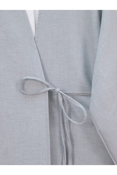 Modamorfo Kimono Suit with Tie-Up Trousers - Gray