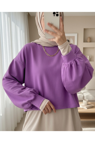 Modamorfo 2 нитки Oversize Crop Sweat -Бузок