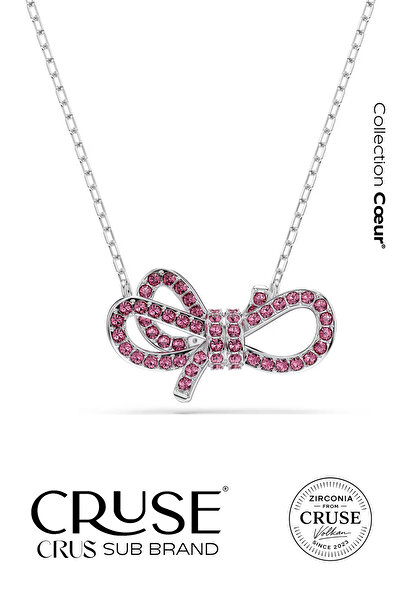 Cruse 925 Ayar Gümüş Cœur® Gönül Bağı Kolye 18 Ayar Beyaz Altın Kaplama