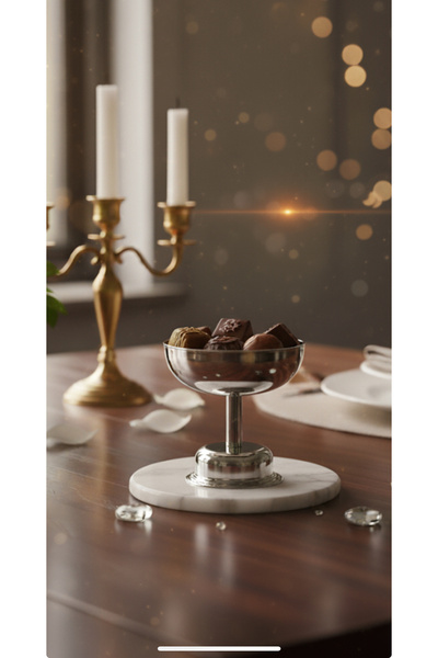 ÖZBURAK Steel Leg Turkish Delight Bowl, Treats Presentation Bowl & Ice Cream Bowl Diameter: 9 cm Height: 9 cm