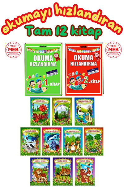 1.Sınıf Okuma Hızlandırma seti ve Hayvan Öyküleri 10 Kitap