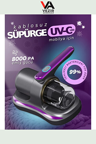 GLR UV Işıklı Yatak ve Koltuk Hijyen Süpürgesi | 100W Güç, 12V, HEPA Filtre, Kablosuz Kullanım TRY990333