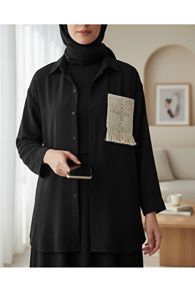 Modamorfo قميص أيروبين بأزرار وجيب محبوك