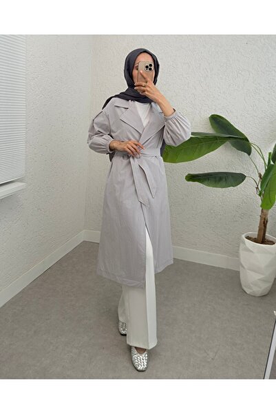 Modamorfo Καμπαρντίνα με ελαστικό μανίκι και επένδυση - Γκρι