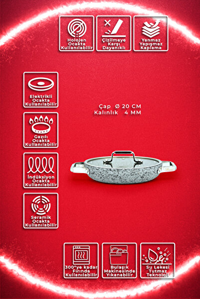 Brioni Stone-Age 20 cm Non-Scratch Fireproof Non-Stick Induction Cooker