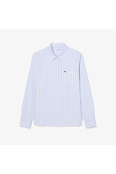 Lacoste قميص أكسفورد مخطط بقصّة عادية - CH5623-00-E7B