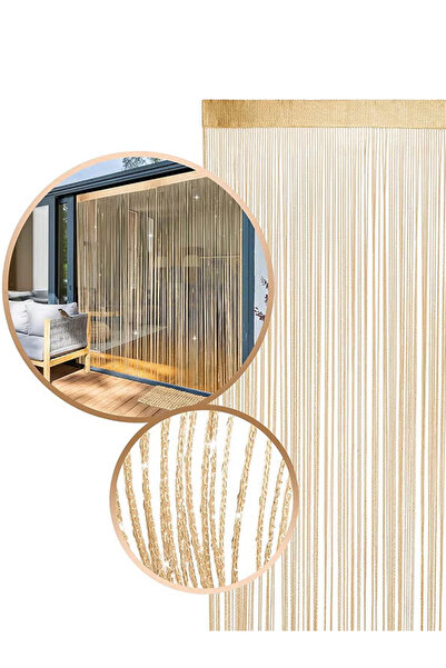 Generic 1 Pack Door String Curtain Flat Silver Ribbon Fringe 1x2M (Champagne)