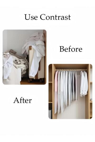 DOMEET 10pcs Clear Garment Bags for Hanging Clothes, Dust Proof Clothes Bag Travel Hanging Garment Bags