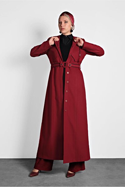 Alvina Hooded and Belted Top Coat 10001