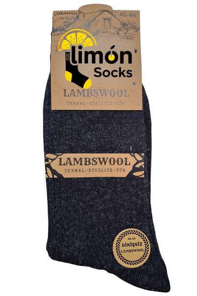Limon Socks Winter Lambswool Wool Socks (5 Pairs) Thick Socks with Thermal Properties for Women and Men
