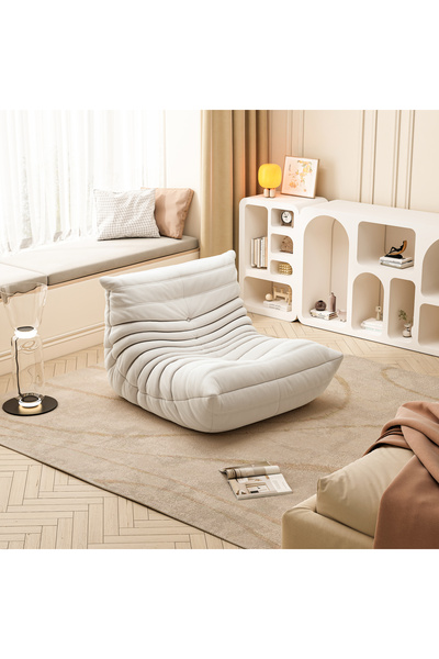 Venpara Single Sofa Chair, Floor Sofa Couch, Microfiber Lazy Sofa Chair for Living Room Accent Chair