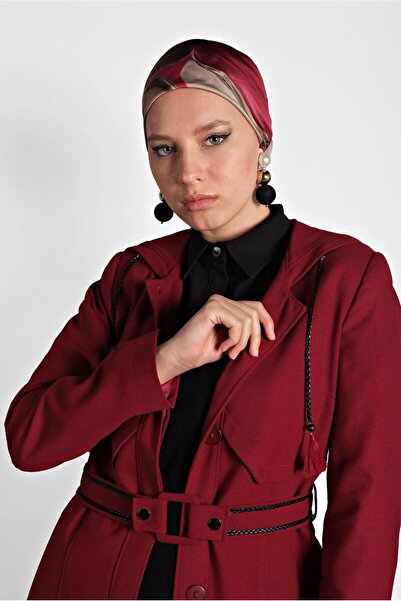 Alvina Hooded and Belted Top Coat 10001